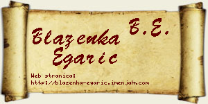 Blaženka Egarić vizit kartica